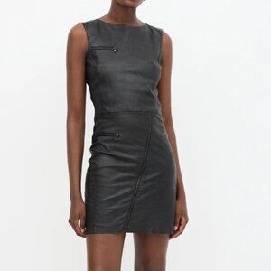 EUC DROMe Leather Midi Sheath Dress, Sz - Sm